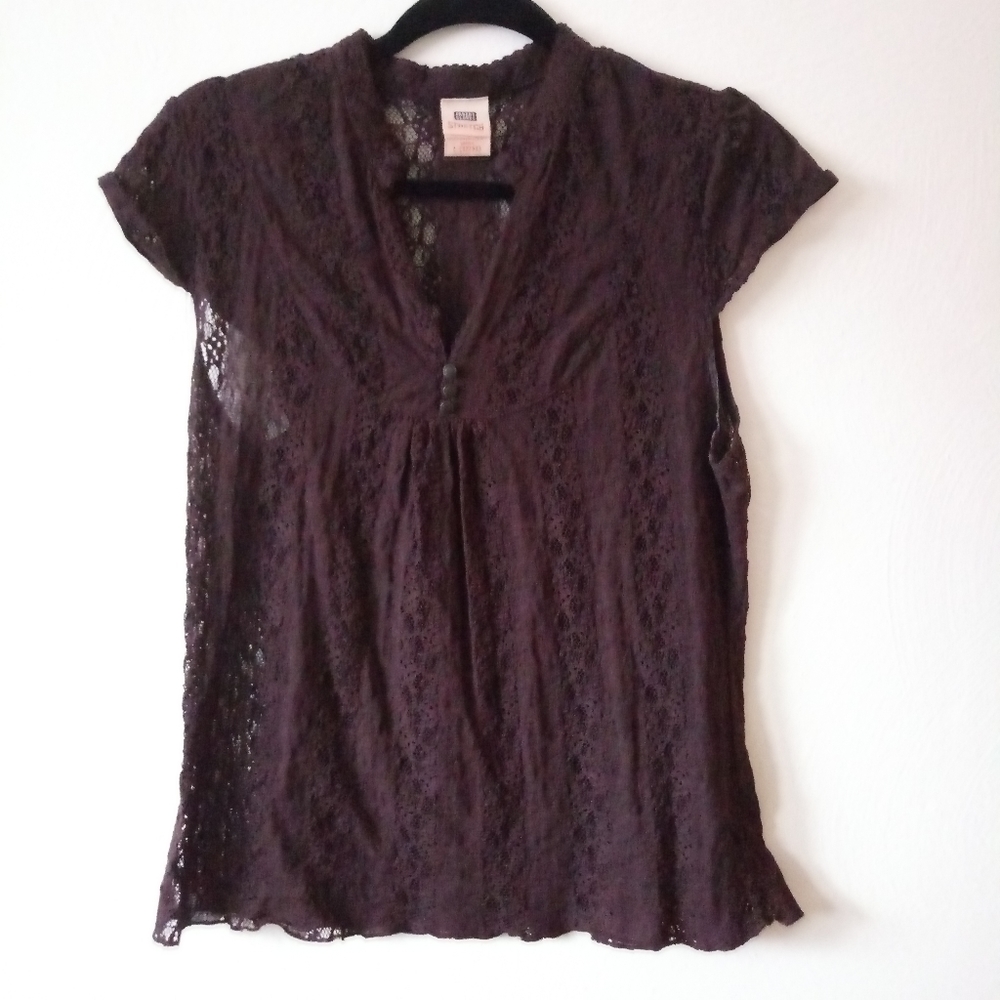 Brown lace top